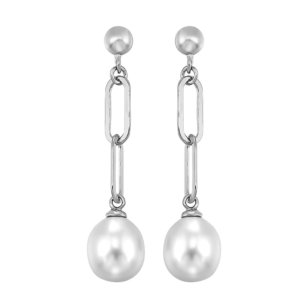 Silver & Pearl Earring