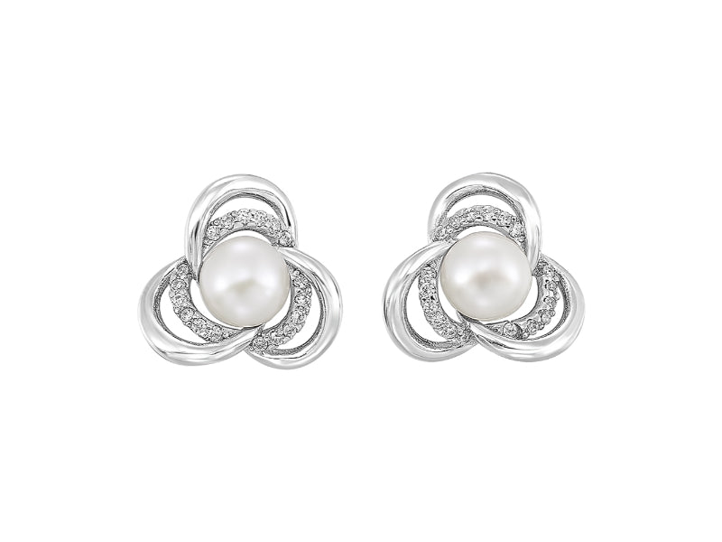 Silver Pearl Earring