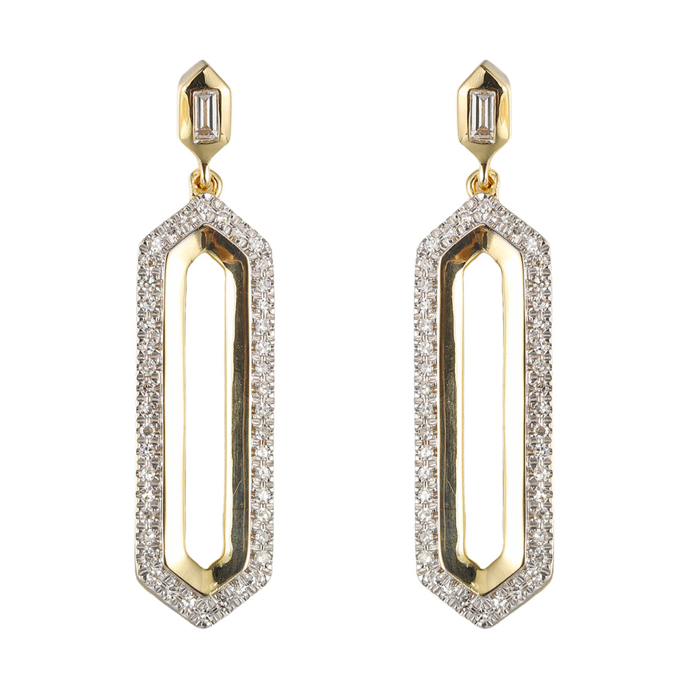 14Kt Yellow Gold Diamond 1/5Ctw Earring