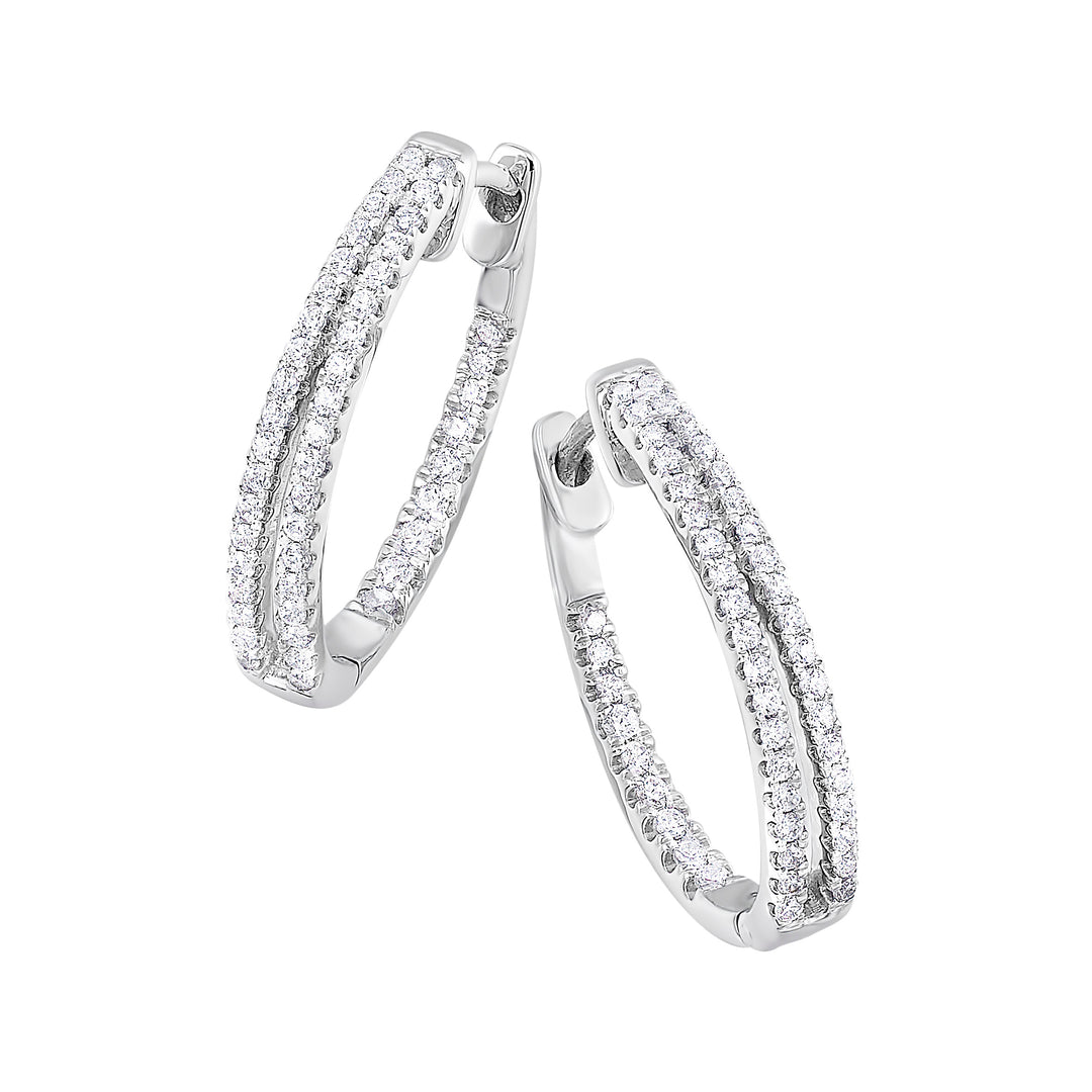 10Kt White Gold Diamond 1Ctw Earring