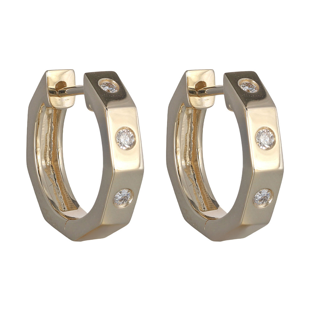 14Kt Yellow Gold Diamond 1/8Ctw Earring