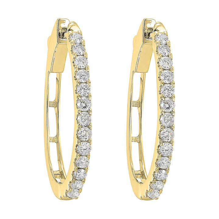 14kt Yellow Gold Diamond 1Ctw Earring
