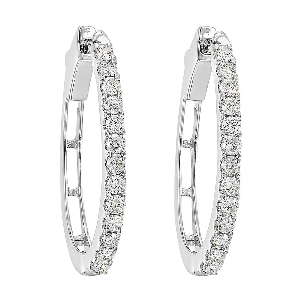 14kt White Gold Diamond 1Ctw Earring