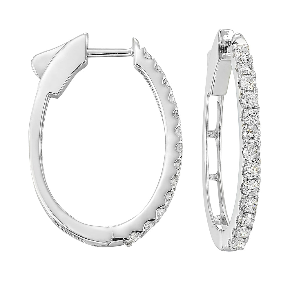 14kt White Gold Diamond 1Ctw Earring