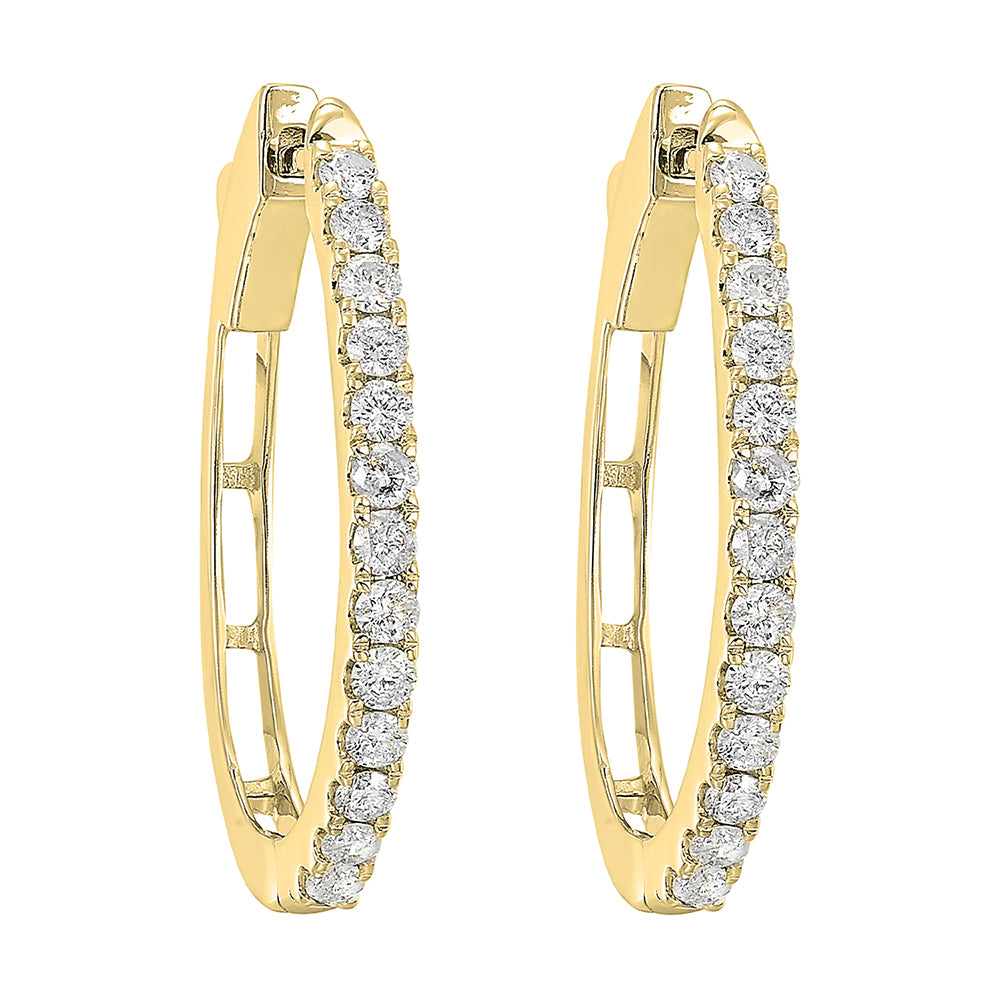 14Kt Yellow Gold Diamond 1/4Ctw Earring