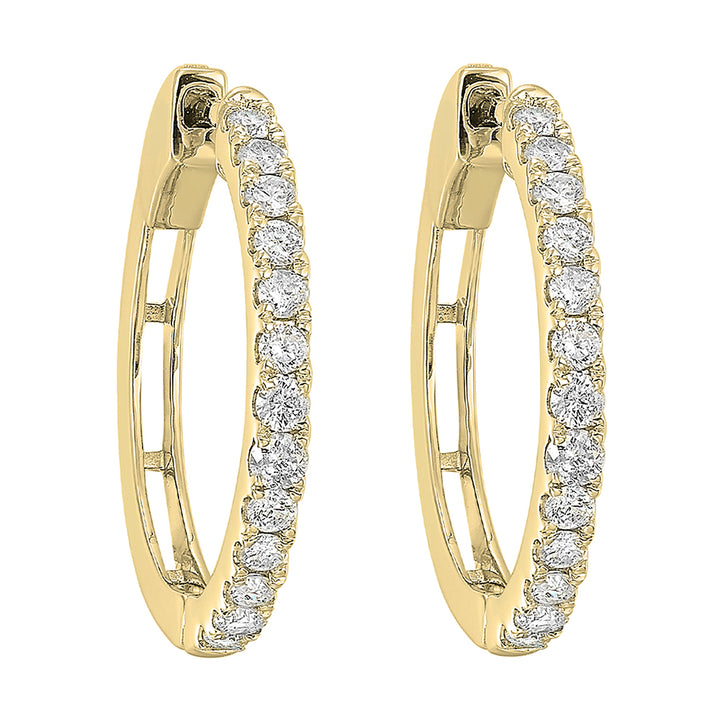 14Kt Yellow Gold Diamond 1Ctw Earring
