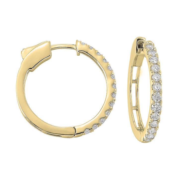 14Kt Yellow Gold Diamond 1Ctw Earring