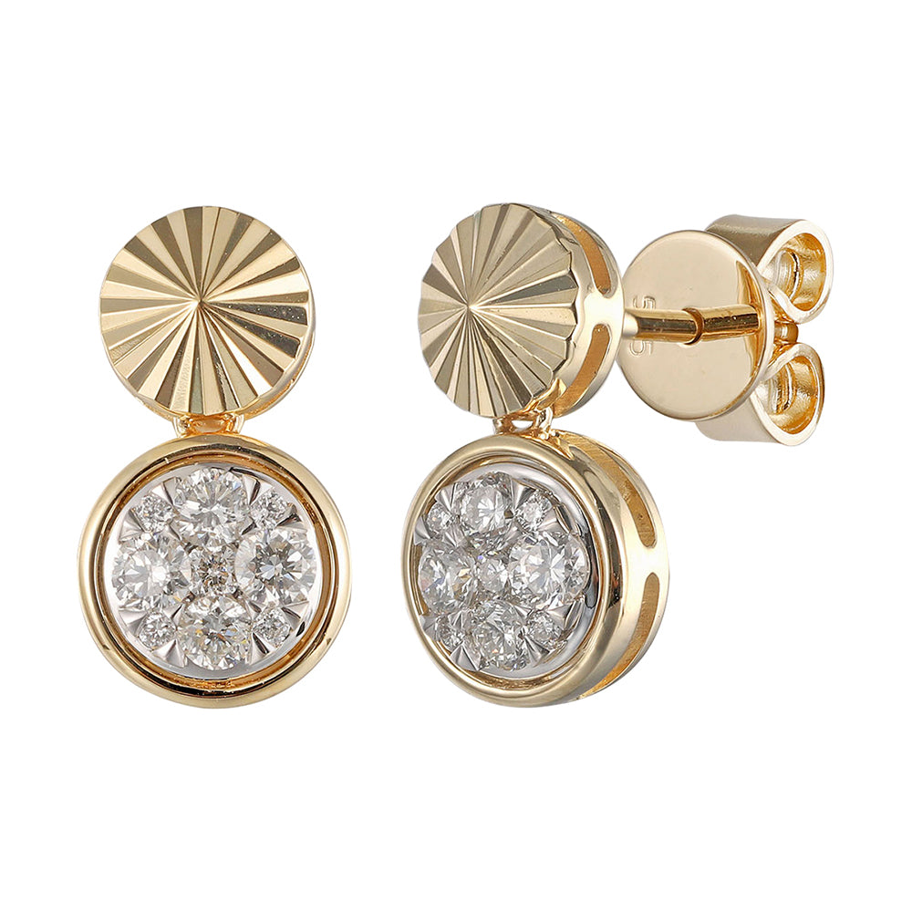 14Kt White Yellow Gold Diamond 1/3Ctw Earring