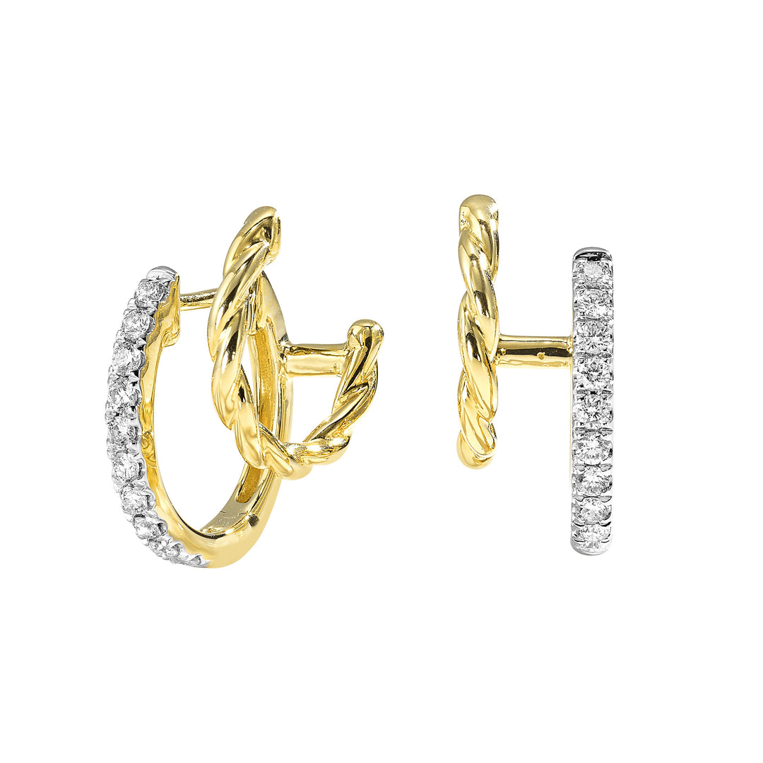 14Kt Yellow Gold Diamond 1/3Ctw Earring