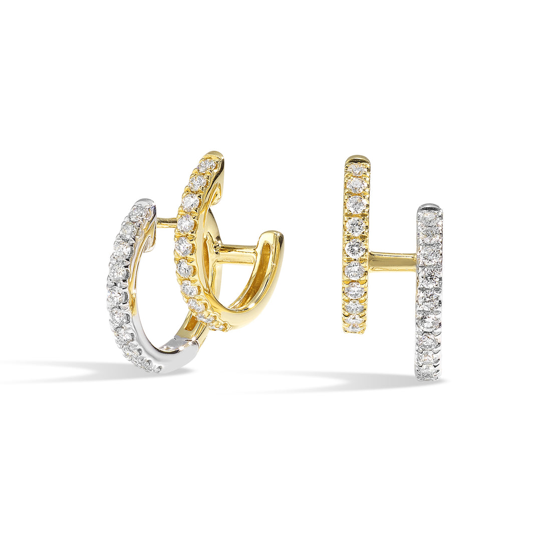 14Kt White Yellow Gold Diamond 1/2Ctw Earring