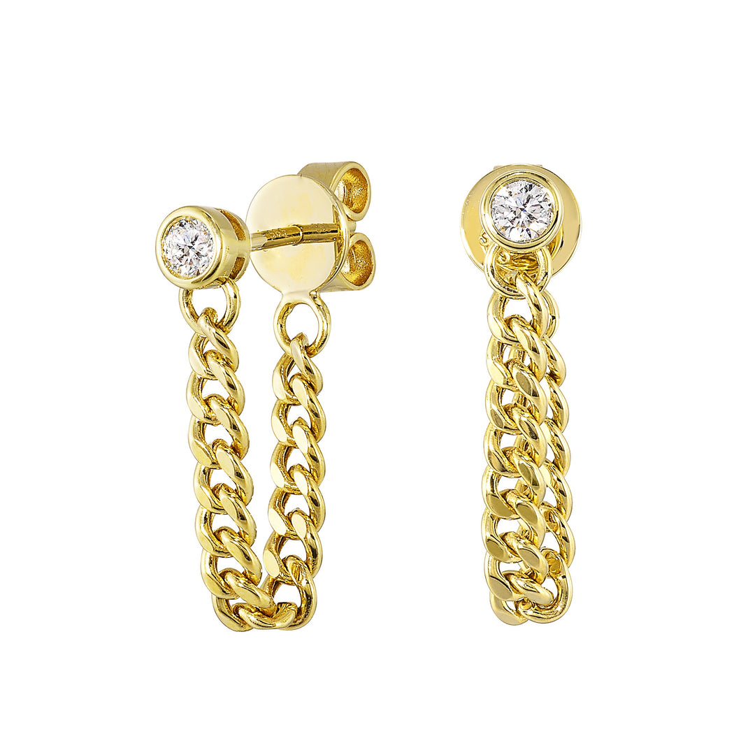 14Kt Yellow Gold Diamond 1/6Ctw Earring