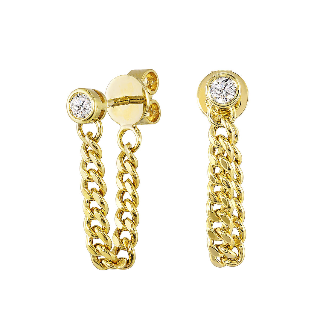 14Kt Yellow Gold Diamond 1/6Ctw Earring