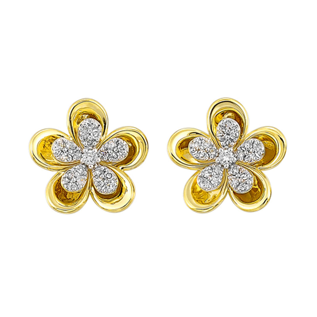 14Kt Yellow Gold Diamond 1/5Ctw Earring