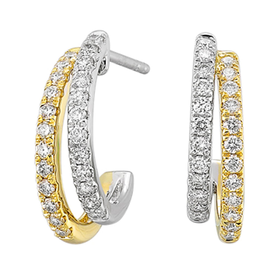 14Kt White Yellow Gold Diamond 1/2Ctw Earring