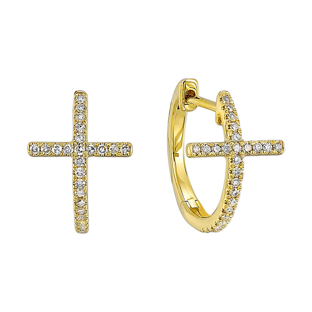 14Kt Yellow Gold Diamond 1/7Ctw Earring