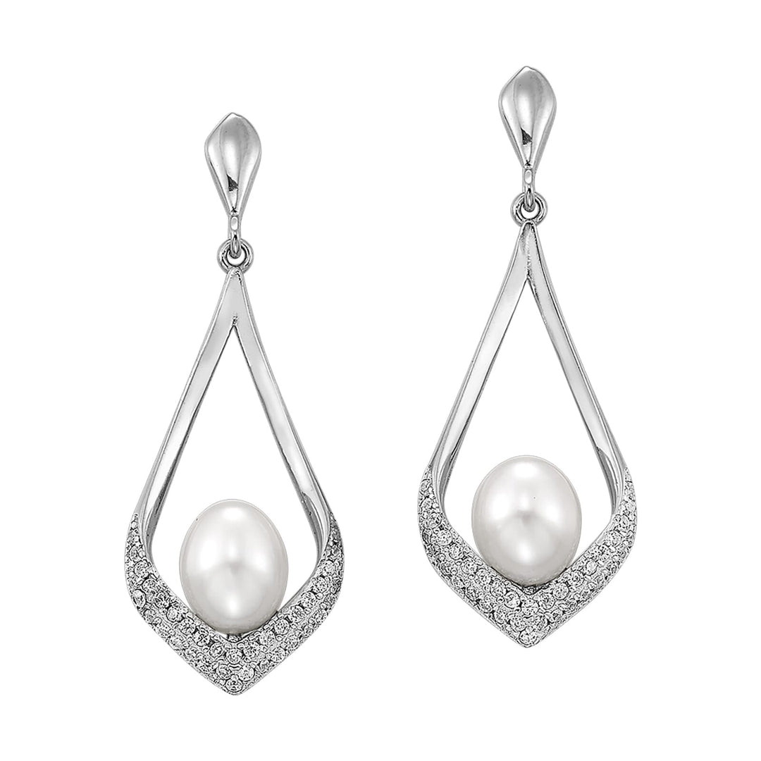 Silver Pearl Earring