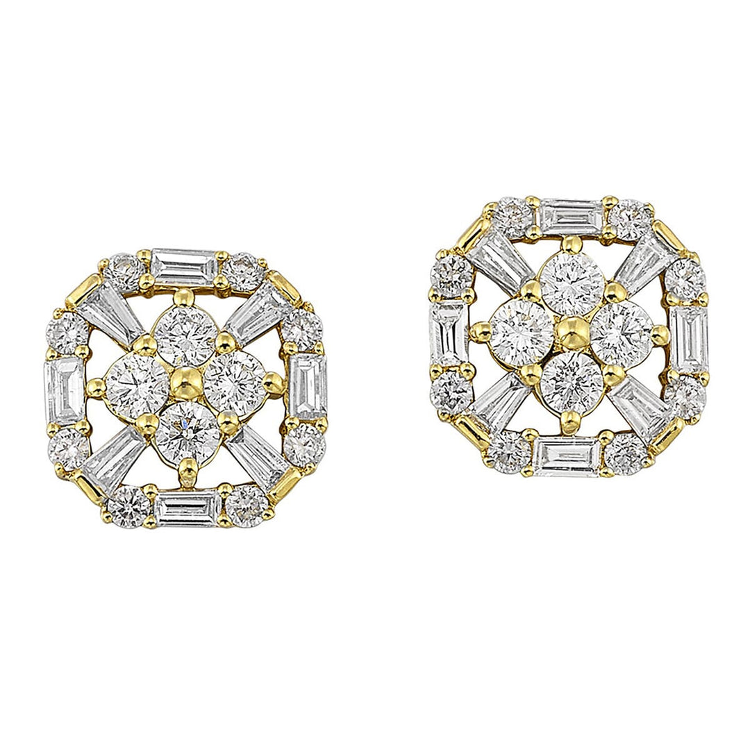 14Kt Yellow Gold Diamond 1Ctw Earring