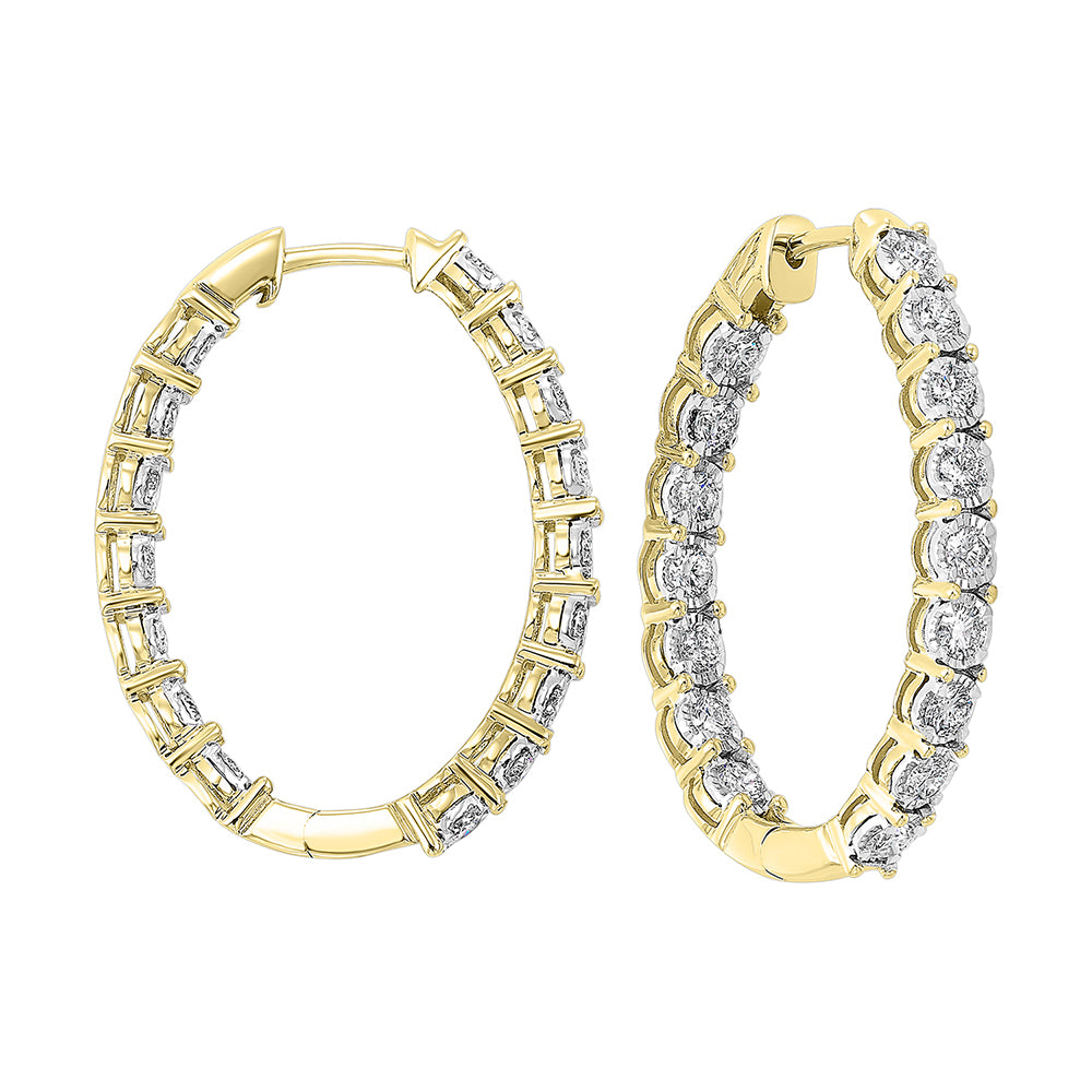 14Kt Yellow Gold Diamond 2Ctw Earring