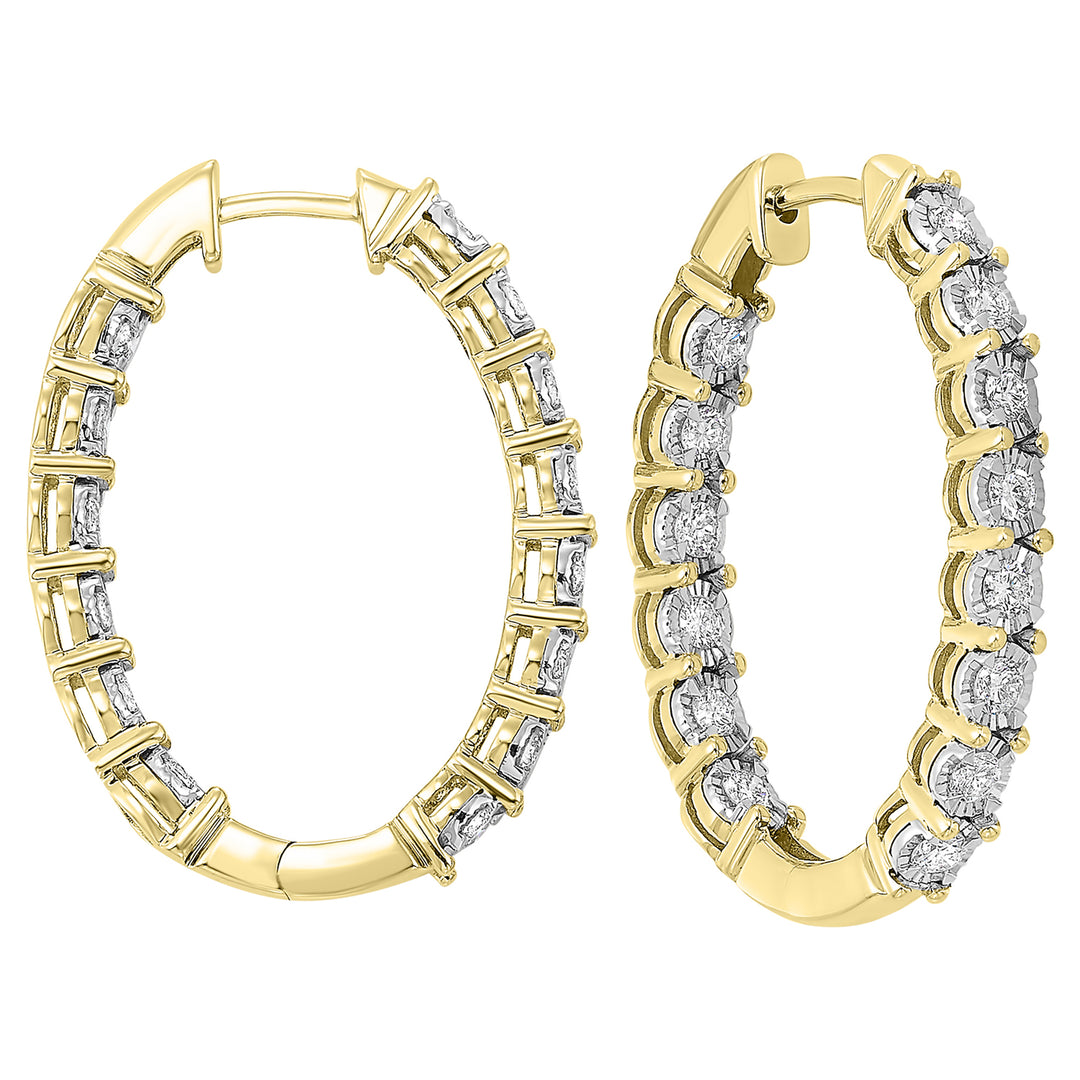 14Kt Yellow Gold Diamond 1Ctw Earring