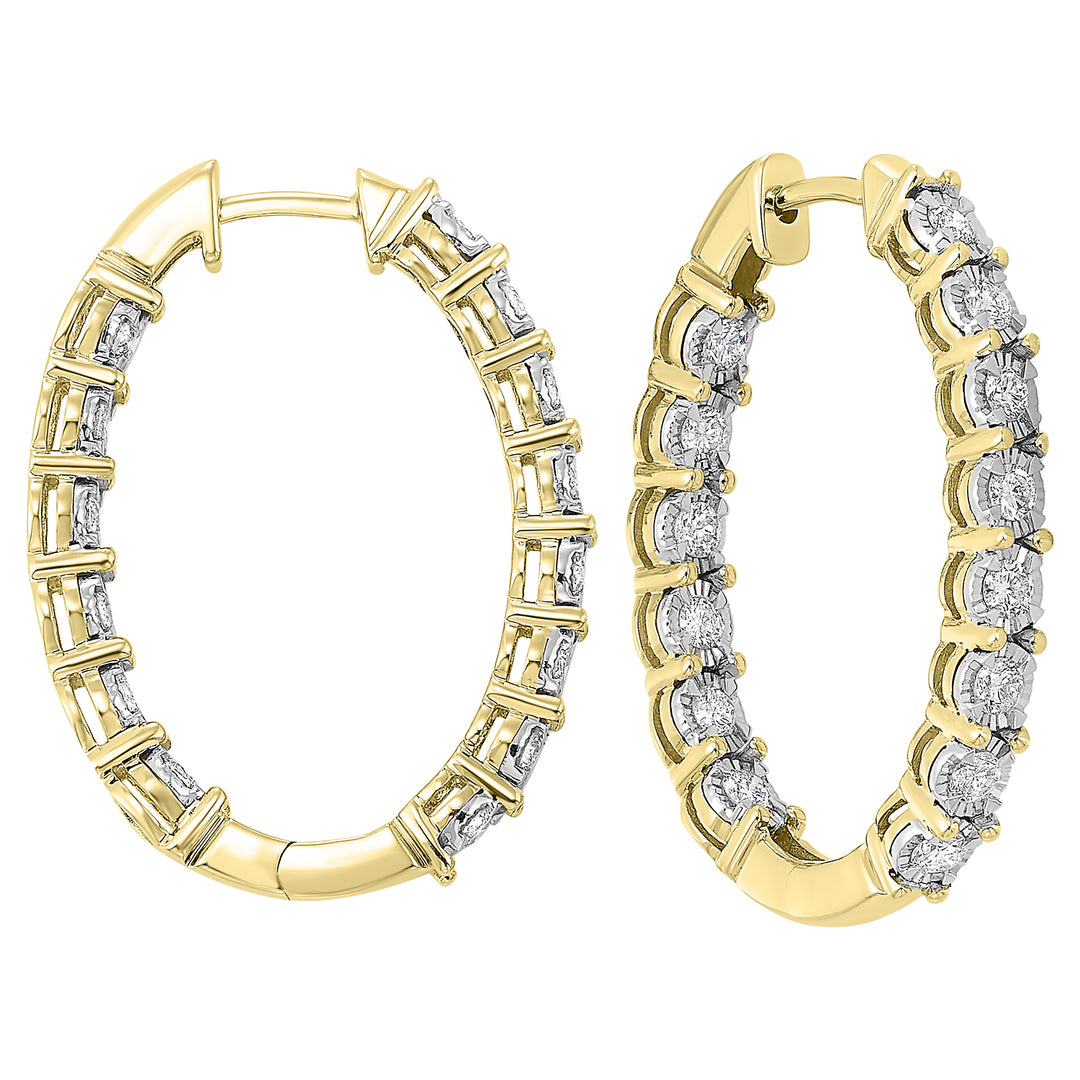 14Kt Yellow Gold Diamond 1Ctw Earring