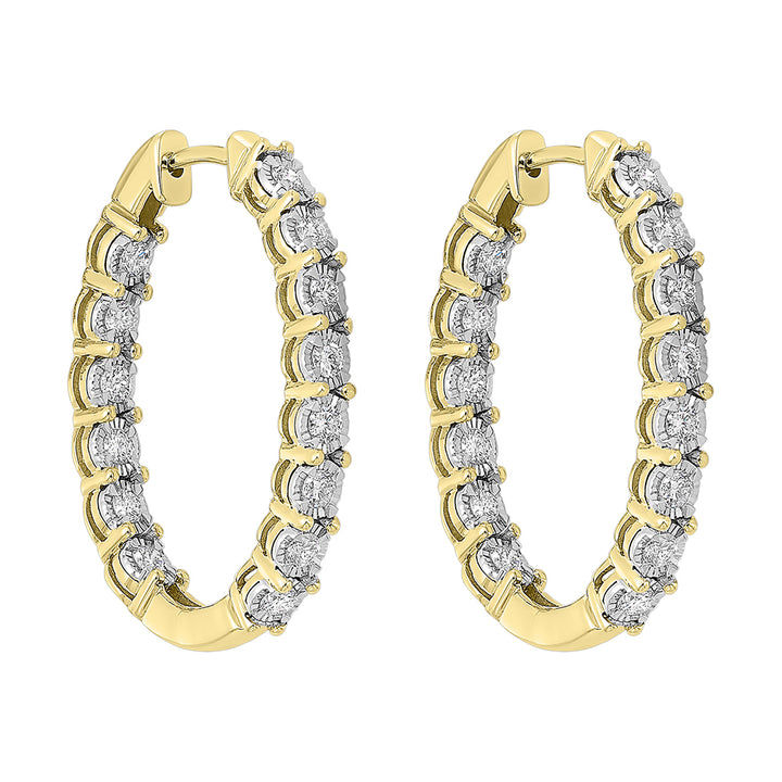 14Kt Yellow Gold Diamond 1Ctw Earring