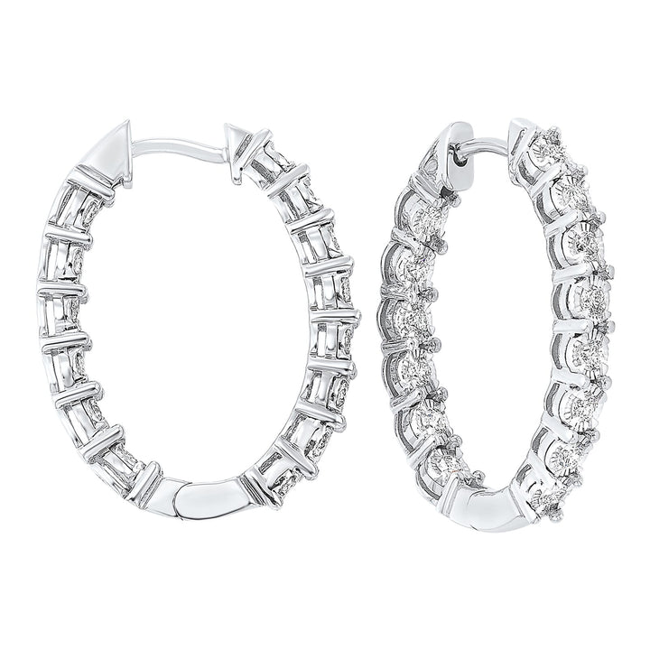 14Kt White Gold Diamond 3/4Ctw Earring