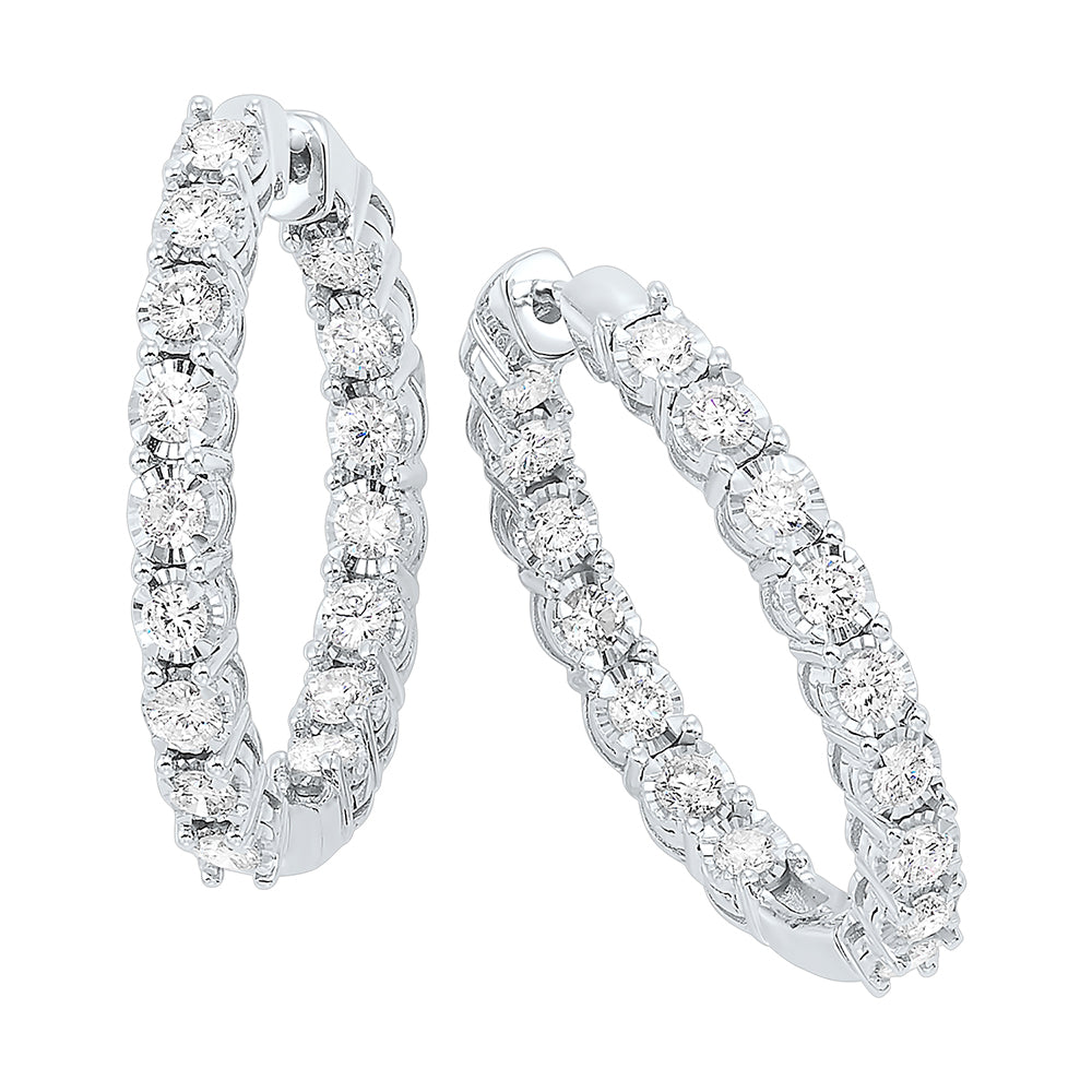 14Kt White Gold Diamond 1Ctw Earring