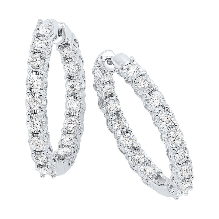 14Kt White Gold Diamond 1Ctw Earring