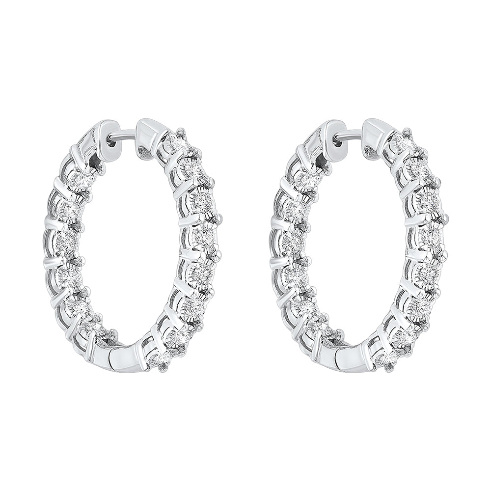 14Kt White Gold Diamond 1Ctw Earring