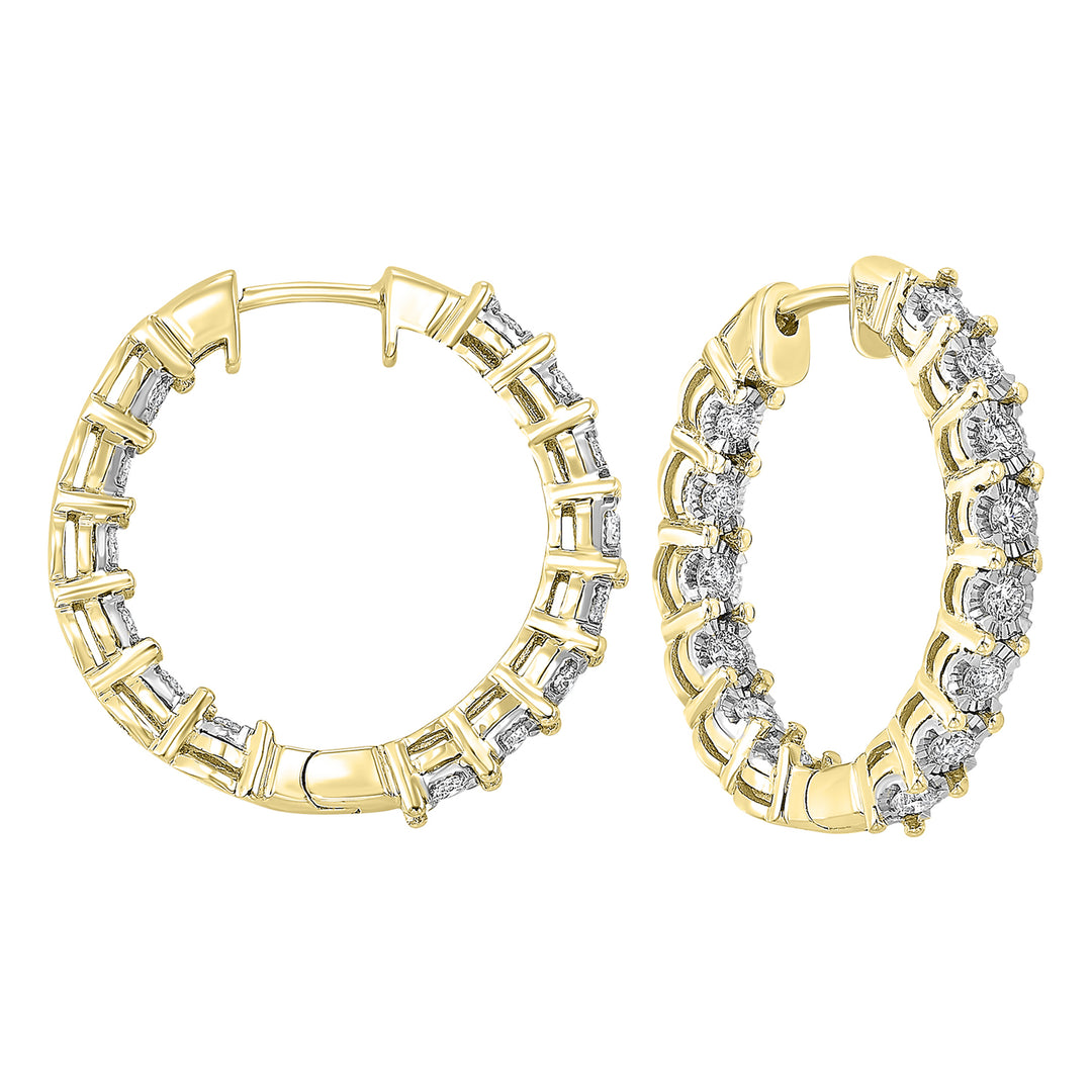 14Kt Yellow Gold Diamond 3/4Ctw Earring