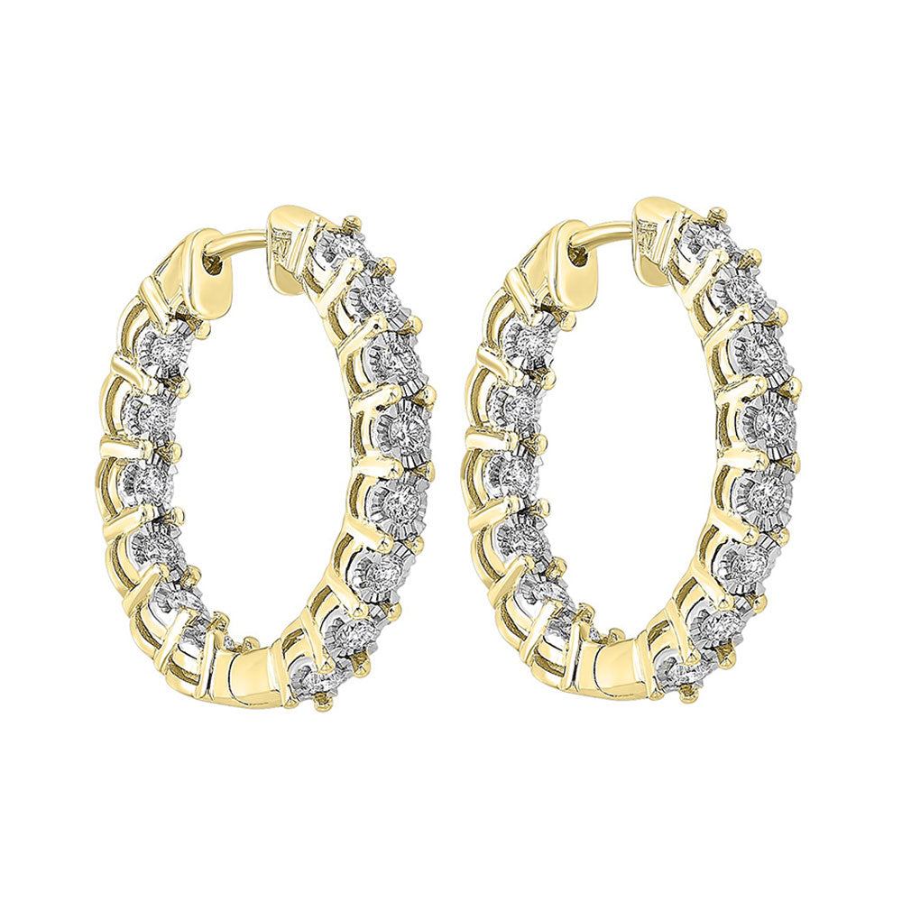 14Kt Yellow Gold Diamond 3/4Ctw Earring