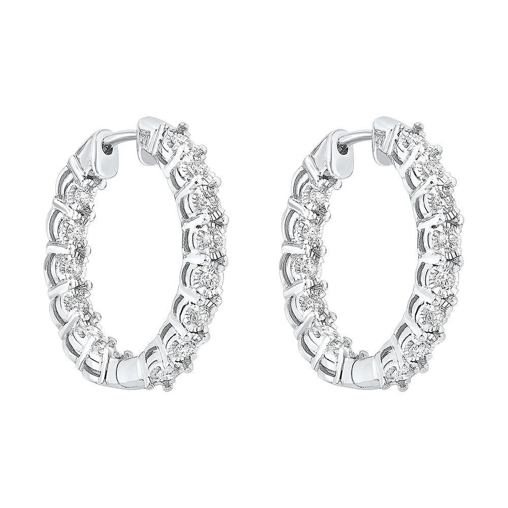 14Kt White Gold Diamond 3/4Ctw Earring