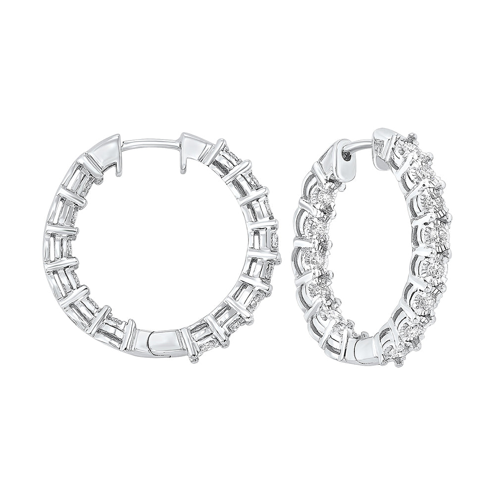 14Kt White Gold Diamond 3/4Ctw Earring