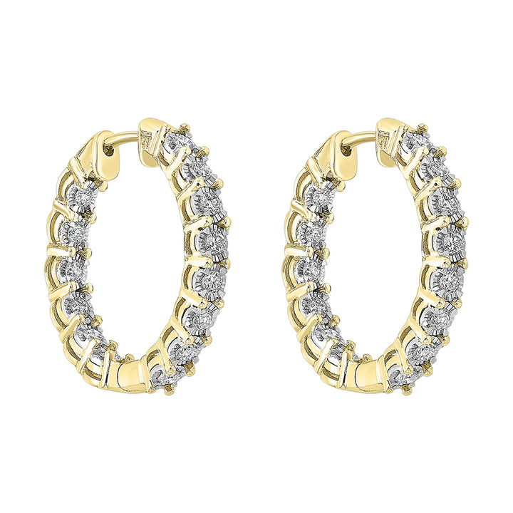 14Kt Yellow Gold Diamond 3/4Ctw Earring