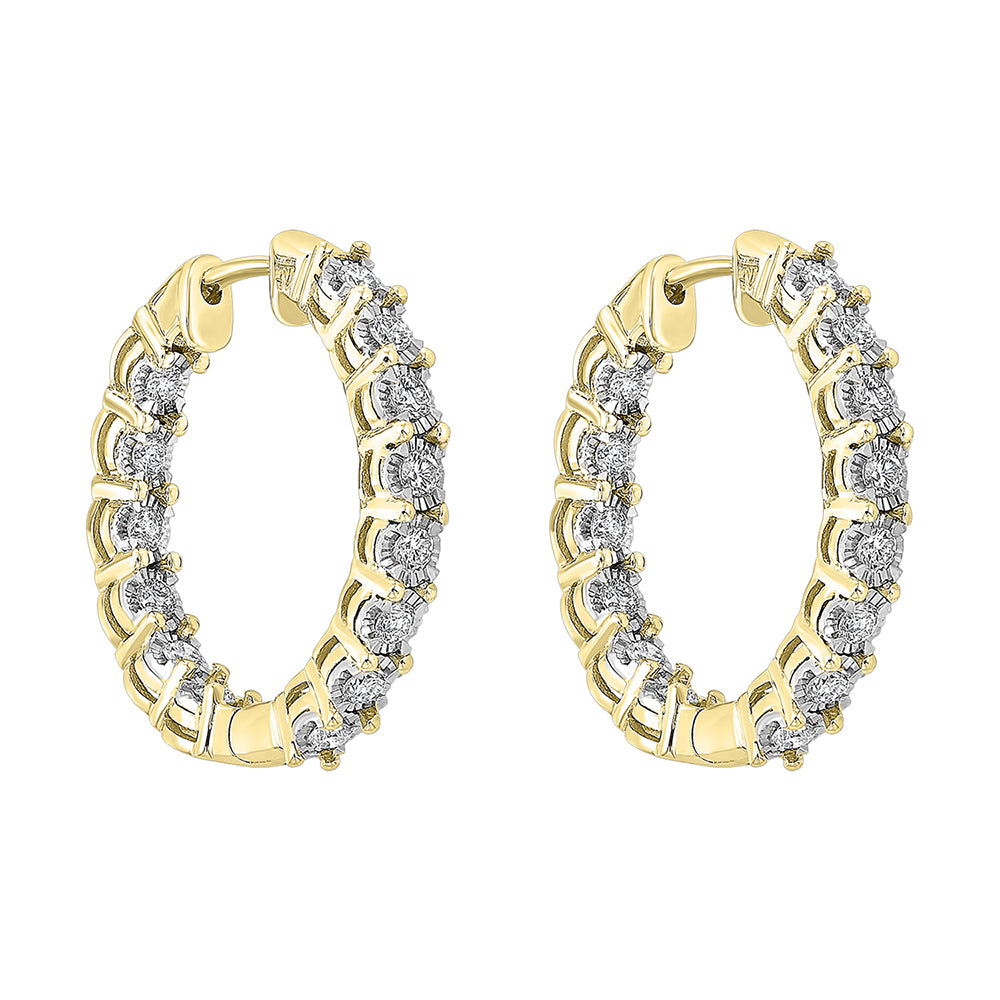 14Kt Yellow Gold Diamond 3/4Ctw Earring