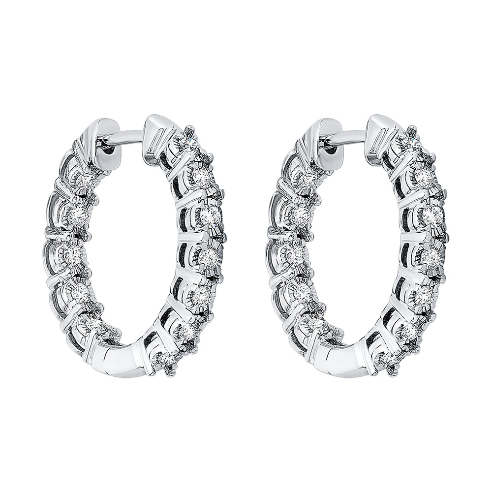 14Kt White Gold Diamond 1/2Ctw Earring