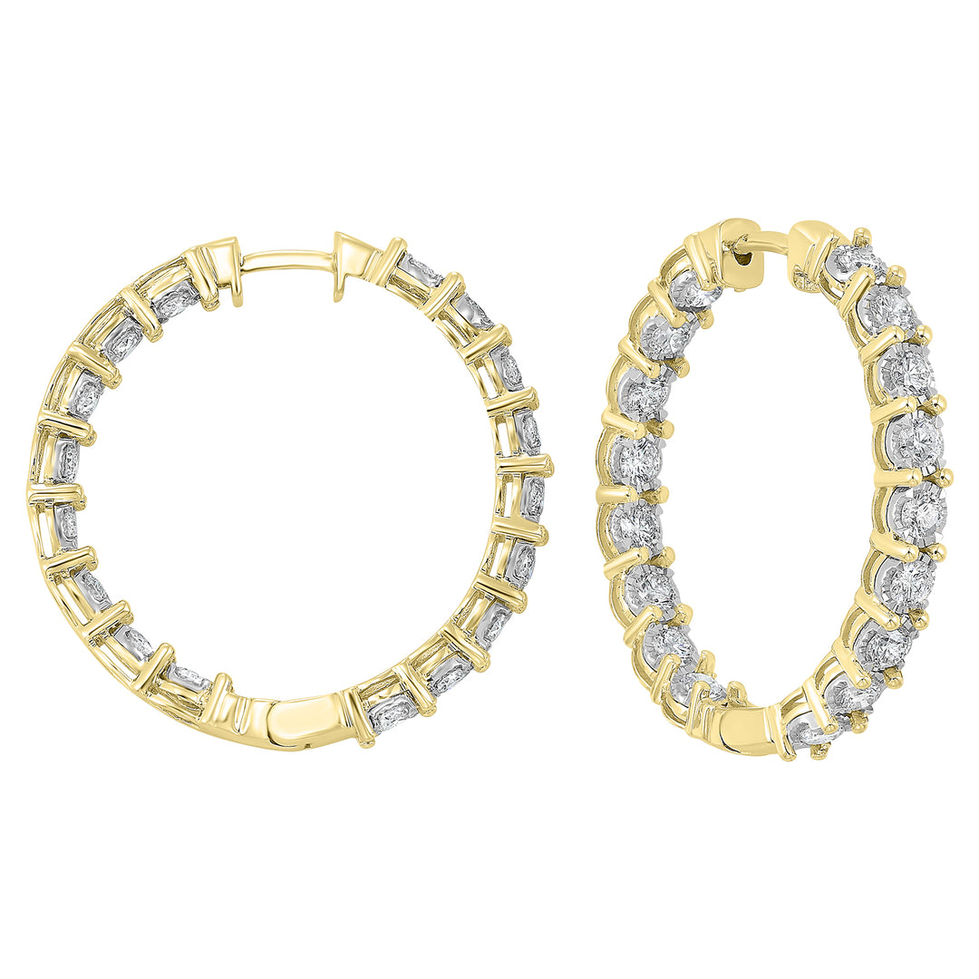 14Kt Yellow Gold Diamond 3Ctw Earring