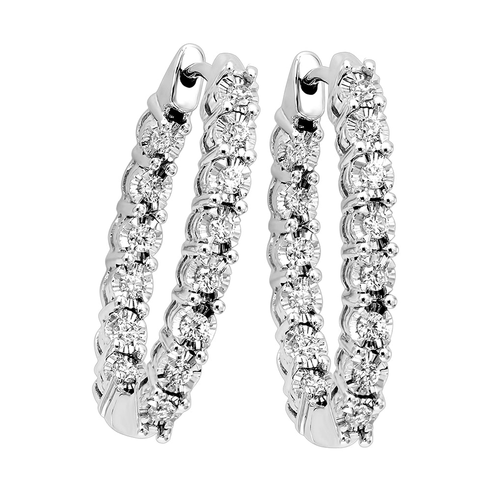 14Kt White Gold Diamond 3Ctw Earring