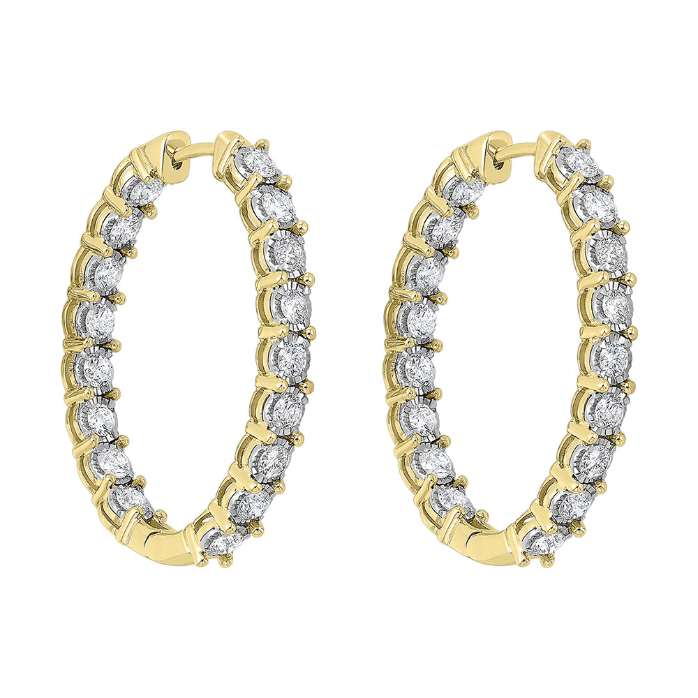 14Kt Yellow Gold Diamond 3Ctw Earring