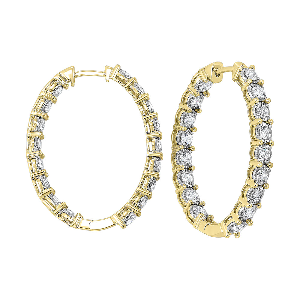 14Kt Yellow Gold Diamond 3Ctw Earring