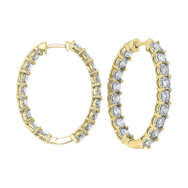 14Kt Yellow Gold Diamond 3Ctw Earring