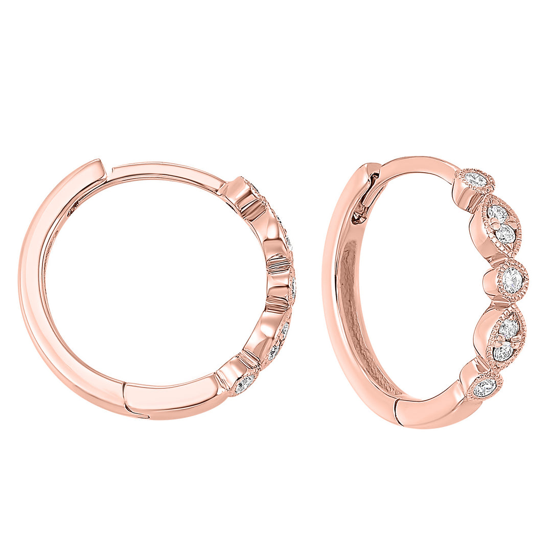 10Kt Rose Gold Diamond 1/7Ctw Earring