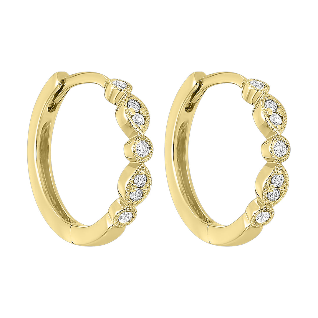 10Kt Yellow Gold Diamond 1/6Ctw Earring