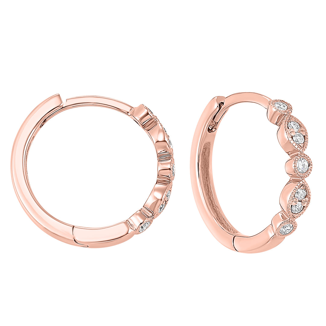 14Kt Rose Gold Diamond 1/7Ctw Earring