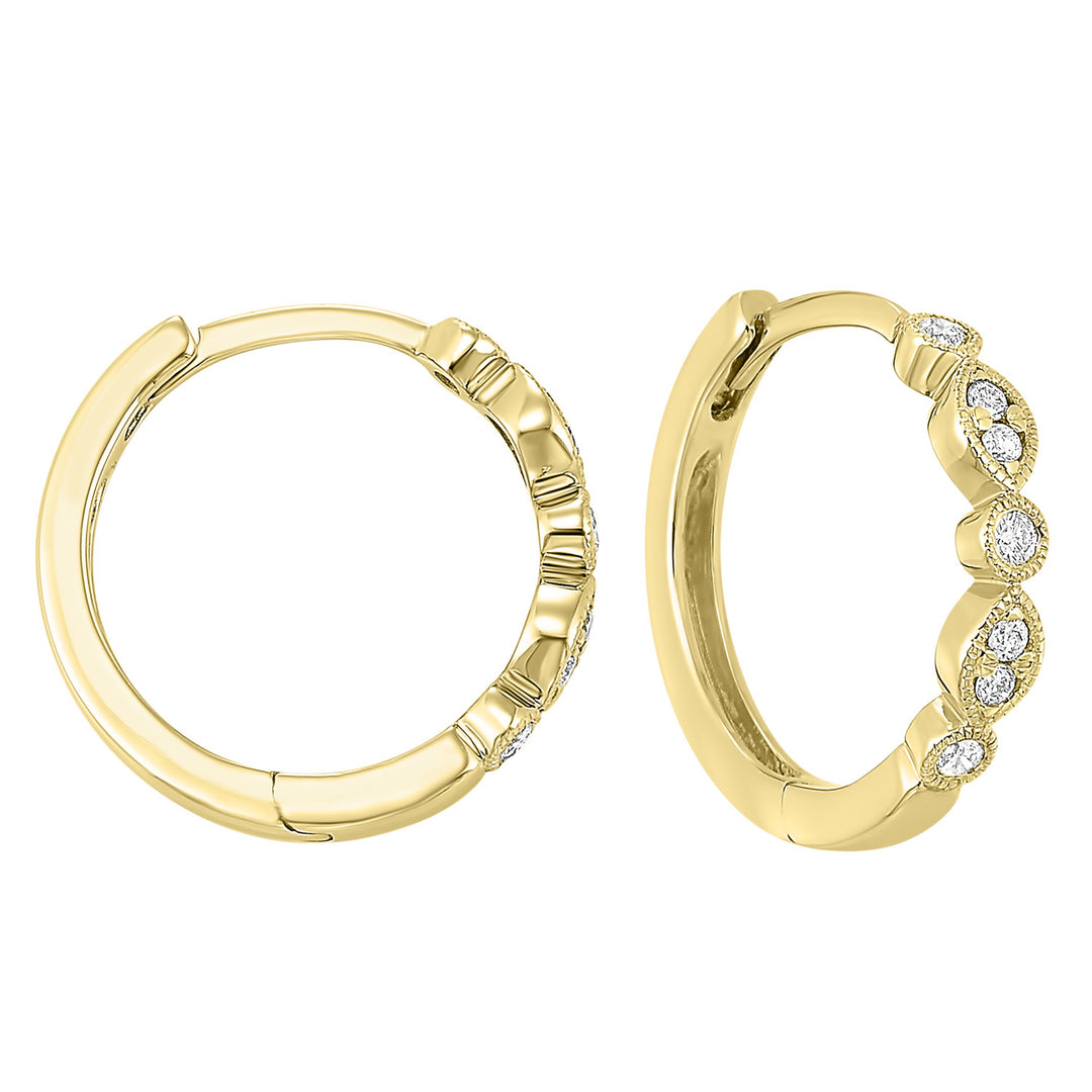 14Kt Yellow Gold Diamond 1/6Ctw Earring