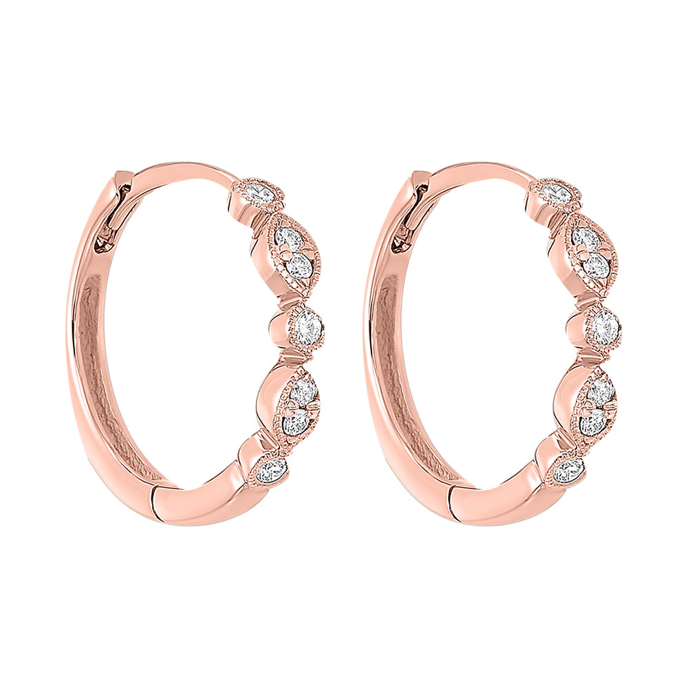 10Kt Rose Gold Diamond 1/7Ctw Earring