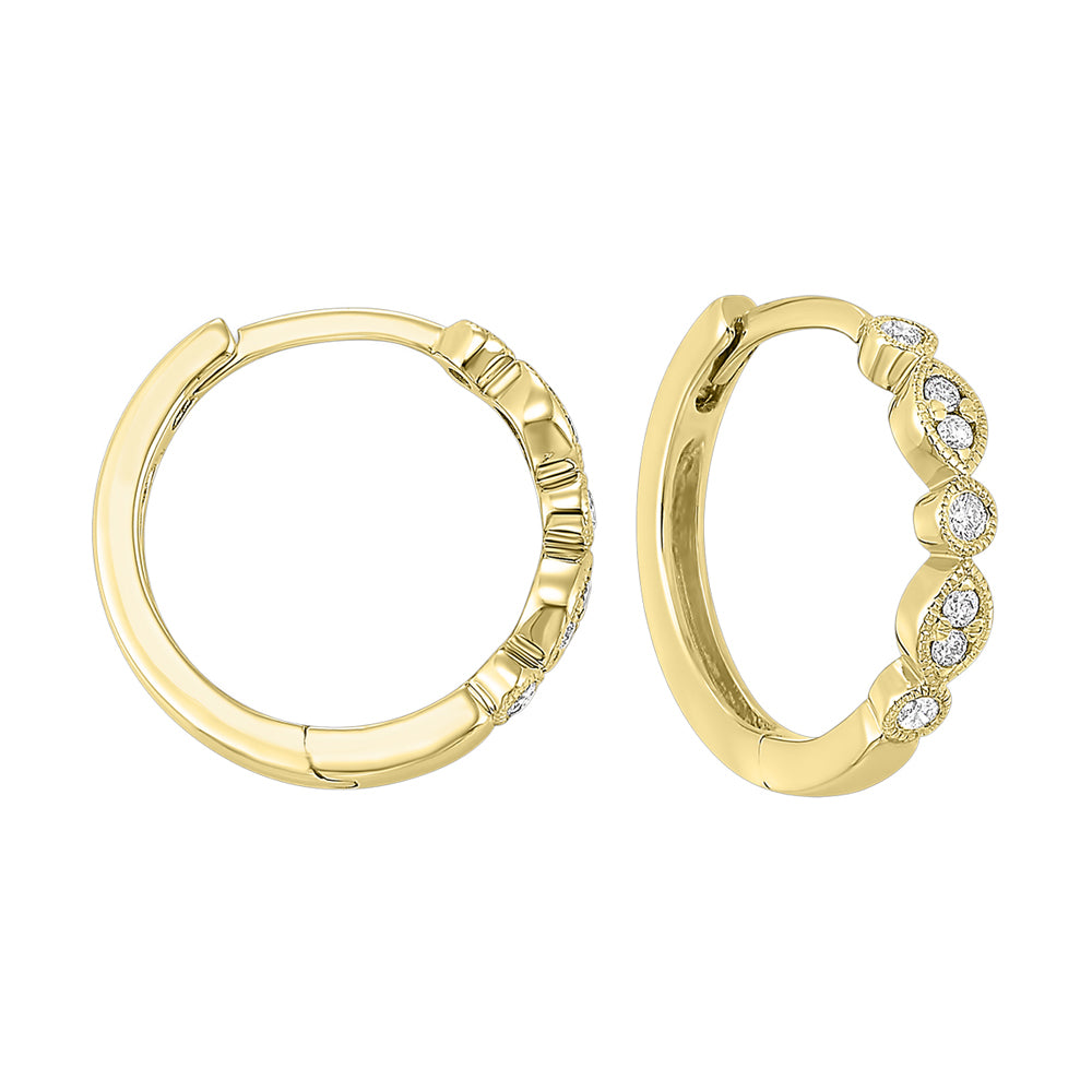10Kt Yellow Gold Diamond 1/6Ctw Earring