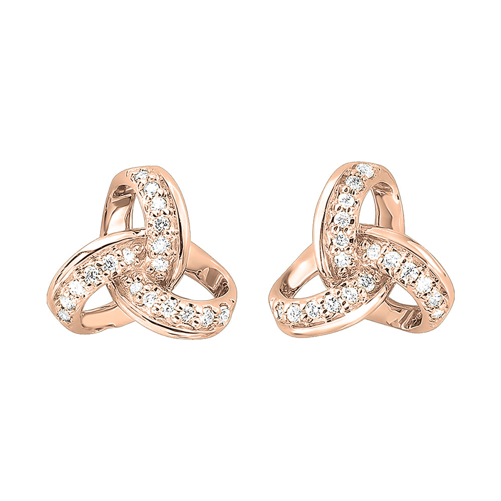 10Kt Rose Gold Diamond 1/10Ctw Earring