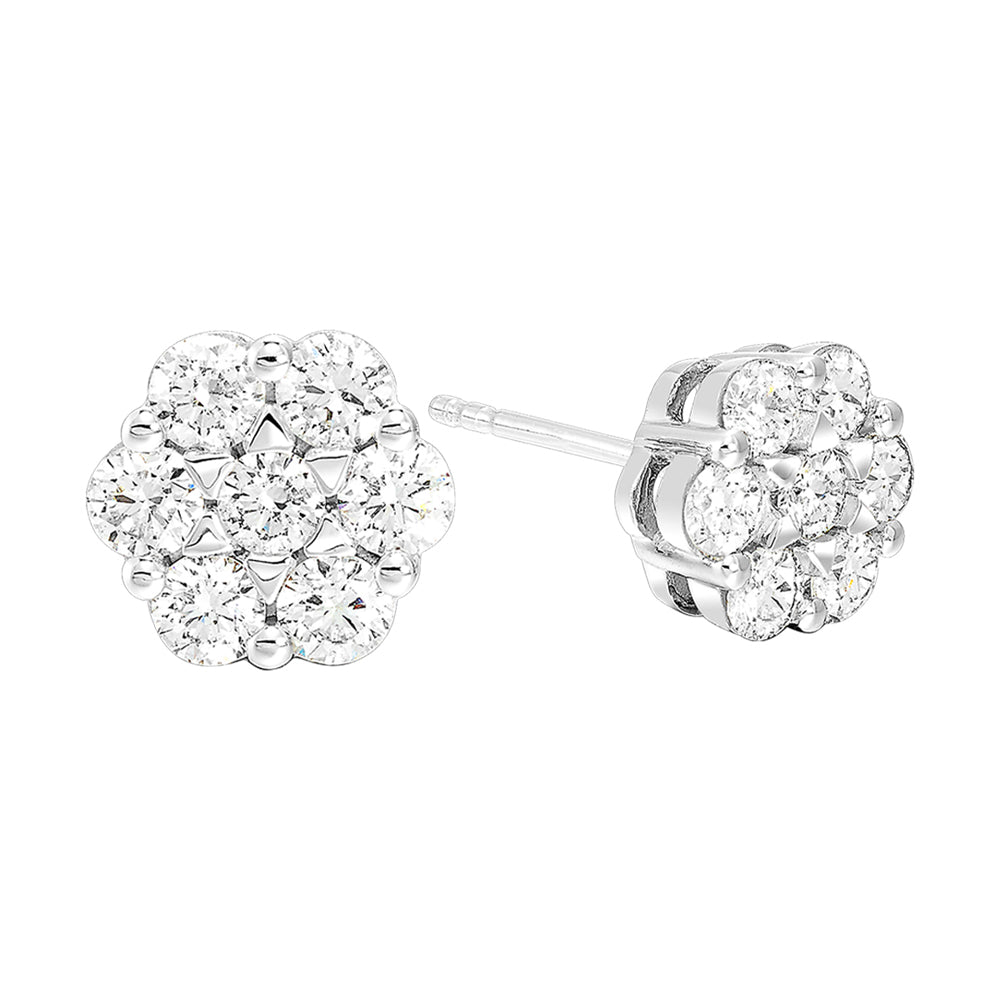 14Kt White Gold Diamond 1/7Ctw Earring
