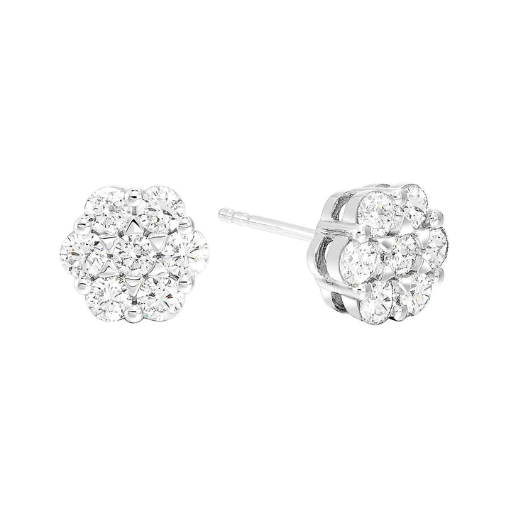 14Kt White Gold Diamond 1Ctw Earring